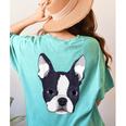 Kids Boston Terrier Dog For Women And Girls Women's Comfort Colors T-Shirt Back Print Chalky Mint
