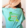 Kids My Nonna Loves Me Dinosaur Grandson Women's Comfort Colors T-Shirt Back Print Chalky Mint