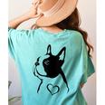 I Love My Boston Terrier Dog With Heart Women's Comfort Colors T-Shirt Back Print Chalky Mint