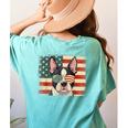 Patriotic Boston Terrier Dog Lover USA Flag 4th Of July For Men Women Kids Women's Comfort Colors T-Shirt Back Print Chalky Mint