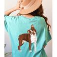Red Boston Terrier Dog Women's Comfort Colors T-Shirt Back Print Chalky Mint