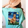 Red Heeler Starry Night Cattle Dog Colorful Art By Aja For Men Women Girls Kids Women's Comfort Colors T-Shirt Back Print Chalky Mint