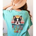 Retro Boston Terrier Dad Women's Comfort Colors T-Shirt Back Print Chalky Mint