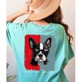 Retro Boston Terrier Dog Lover Bostie Mom Dad Dog Owner Women's Comfort Colors T-Shirt Back Print Chalky Mint