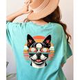 Retro Sunset Sunglasses Boston Terrier Boston Bull Bostie Women's Comfort Colors T-Shirt Back Print Chalky Mint