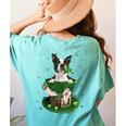 St Patrick's Day Leprechaun Boston Terrier Dog Shamrock For Men Women Kids Women's Comfort Colors T-Shirt Back Print Chalky Mint