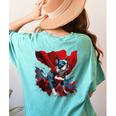Super Power Superhero Boston Terrier Dog For Men Women Kids Women's Comfort Colors T-Shirt Back Print Chalky Mint
