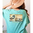 Surfing Boston Terrier Kanagawa Wave Japanese Dog For Men Women Kids Women's Comfort Colors T-Shirt Back Print Chalky Mint