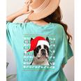 Ugly Xmas Sweater Santa Boston Terrier Dog Christmas For Men Women Kids Women's Comfort Colors T-Shirt Back Print Chalky Mint
