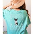 Ugly Xmas Sweater Style Boston Terrier Reindeer Christmas Women's Comfort Colors T-Shirt Back Print Chalky Mint