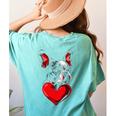 Valentine's Day Boston Terrier Dog Vector Women's Comfort Colors T-Shirt Back Print Chalky Mint