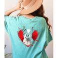 Valentine's Day Boston Terrier Dog Women's Comfort Colors T-Shirt Back Print Chalky Mint