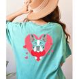 Valentine's Day Boston Terrier Heart Women's Comfort Colors T-Shirt Back Print Chalky Mint