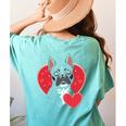 Valentine's Day Boston Terrier Women's Comfort Colors T-Shirt Back Print Chalky Mint