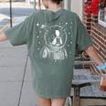 Astronaut Boston Terrier Space Galaxy Dog Lovers Women's Comfort Colors T-Shirt Back Print Moss