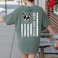 Best Boston Terrier Dog Mom Ever USA Flag For Men Women Kids Women's Comfort Colors T-Shirt Back Print Moss
