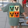 Bostie Dog Lover Boston Terrier With Sunglasses For Men Women Girls Kids Women's Comfort Colors T-Shirt Back Print Moss