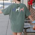 Boston Terrier 4th Of July Dog Patriotic USA Flag Man Woman Women's Comfort Colors T-Shirt Back Print Moss