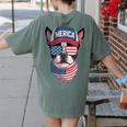 Boston Terrier 4th Of July US Merica Bostie Dog Patriotic For Men Women Kids Women's Comfort Colors T-Shirt Back Print Moss