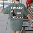 Boston Terrier American Gentleman Non-Sporting Dog Lover Women's Comfort Colors T-Shirt Back Print Moss