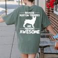 Boston Terrier Awesome Women's Comfort Colors T-Shirt Back Print Moss