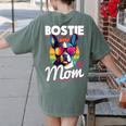 Boston Terrier Bostie Dog Breed Pet Bostie Mom Women's Comfort Colors T-Shirt Back Print Moss