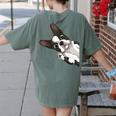 Boston Terrier Bostie Dog Kids Boys Girls Women's Comfort Colors T-Shirt Back Print Moss