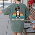 Boston Terrier Boston-Bulldog For Men Women Girls Kids Women's Comfort Colors T-Shirt Back Print Moss