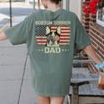Boston Terrier Dad Dog Lovers American Flag 4th Of July For Women Men Women's Comfort Colors T-Shirt Back Print Moss