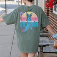 Boston Terrier Dad Retro Women's Comfort Colors T-Shirt Back Print Moss