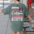 Boston Terrier Dog Bostie Halloween Costume Dog For Kids Women's Comfort Colors T-Shirt Back Print Moss