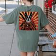 Boston Terrier Dog Japanese Art Samurai Ukiyo-e Women's Comfort Colors T-Shirt Back Print Moss