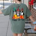 Boston Terrier Dog Lover Fall Ya'Ll Halloween Costume Men Women Women's Comfort Colors T-Shirt Back Print Moss