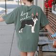 Boston Terrier Dog Mom Woman Women Women's Comfort Colors T-Shirt Back Print Moss