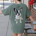 Boston Terrier Dog Motif Pet Art Boston Terrier Men Women Kids Women's Comfort Colors T-Shirt Back Print Moss