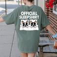 Boston Terrier Dog Official Sleep Pajamas Nightgown Women's Comfort Colors T-Shirt Back Print Moss