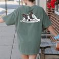 Boston Terrier Dog Official Sleeping Men Women Girls Kids Women's Comfort Colors T-Shirt Back Print Moss