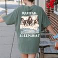 Boston Terrier Dog Official Sleepshirt Pajamas Nightgown Men Women Girls Kids Women's Comfort Colors T-Shirt Back Print Moss