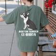 Boston Terrier Dog Owner Grandma Women's Comfort Colors T-Shirt Back Print Moss
