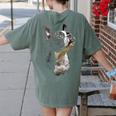Boston Terrier Dog Graphic Pet Art Boston Terrier For Men Women Kids Women's Comfort Colors T-Shirt Back Print Moss