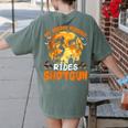 My Boston Terrier Dog Rides Shotgun Witch Halloween Men Women Women's Comfort Colors T-Shirt Back Print Moss