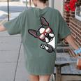 Boston Terrier Dog From Side Boston Bull Women's Comfort Colors T-Shirt Back Print Moss