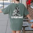 Boston Terrier Dog Untamed For Men Women Women's Comfort Colors T-Shirt Back Print Moss