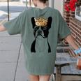Boston Terrier Dog Wearing Crown For Men Women Girls Kids Women's Comfort Colors T-Shirt Back Print Moss