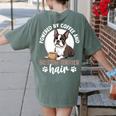 Boston Terrier Dog Women's Comfort Colors T-Shirt Back Print Moss