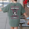 Boston Terrier Don't Mess With American Gentleman Dog Lover Women's Comfort Colors T-Shirt Back Print Moss