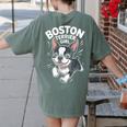 Boston Terrier Girl Cute Cartoon For Dog Owners Pet Terrier Women's Comfort Colors T-Shirt Back Print Moss