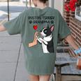 Boston Terrier Grandma Mother's Day Dog Mom Women's Comfort Colors T-Shirt Back Print Moss