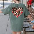 Boston Terrier Heart Valentine Boston Terrier Women's Comfort Colors T-Shirt Back Print Moss