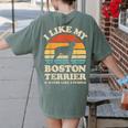 I Like My Boston Terrier And Maybe Like 3 People Dog Lover Women's Comfort Colors T-Shirt Back Print Moss